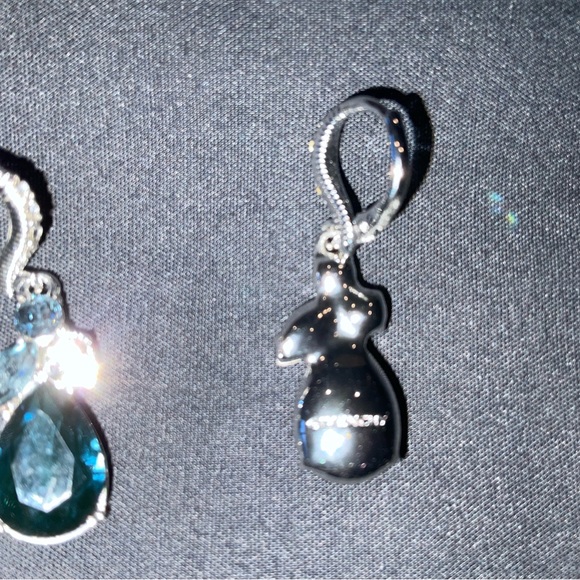 Earrings, Givenchy Silver Tone Crystal Tear-shaped earrings, New with tag - Picture 3 of 7
